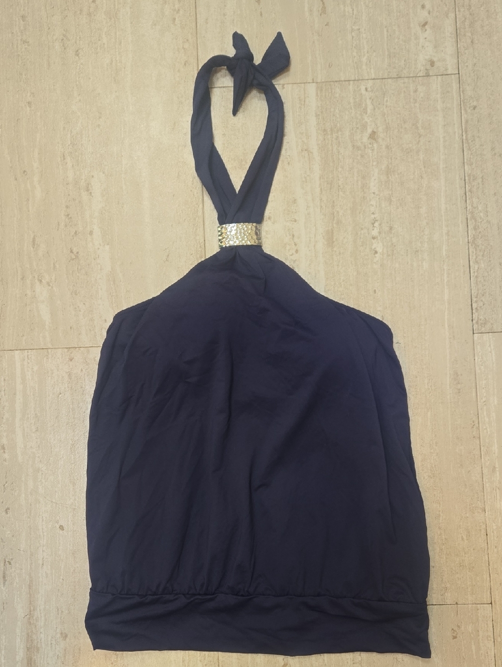 MICHAEL Michael Kors Navy Halter Banded Tankini Top